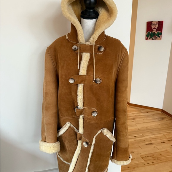 RARE!!!! Collectible 1970's Men's Tan/cognac/brown Shearling Coat - Picture 5 of 16